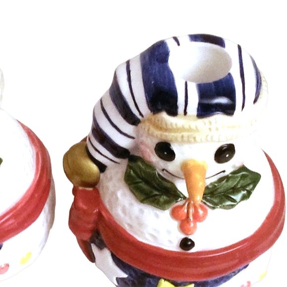Vintage. Snowman Candlestick Holders Epoch Collection by Noritake, Taper Candle - Picture 6 of 13